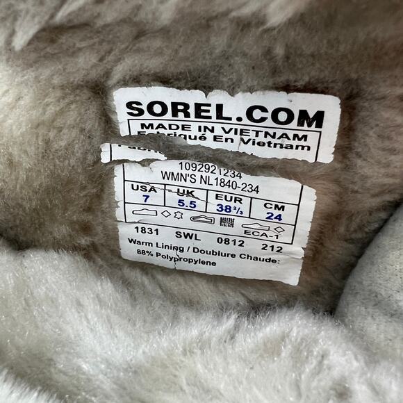 Sorel Snow Angel Zip Boots Thinsulate Womens 7 Faux Fur Suede Snow Winter Tan - Picture 8 of 9